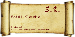 Seidl Klaudia névjegykártya