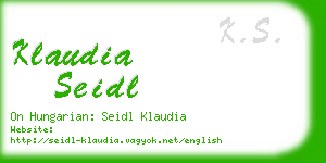 klaudia seidl business card